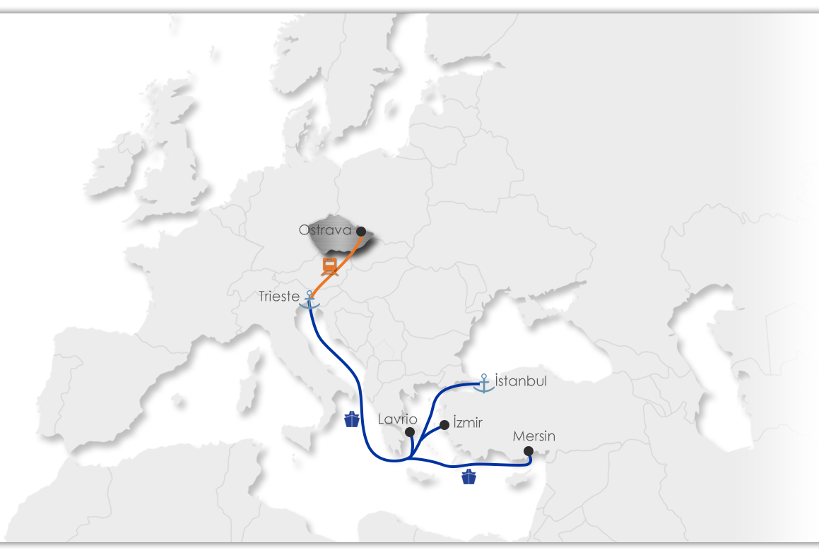 Intermodal Transport Map - Ekol Czechia