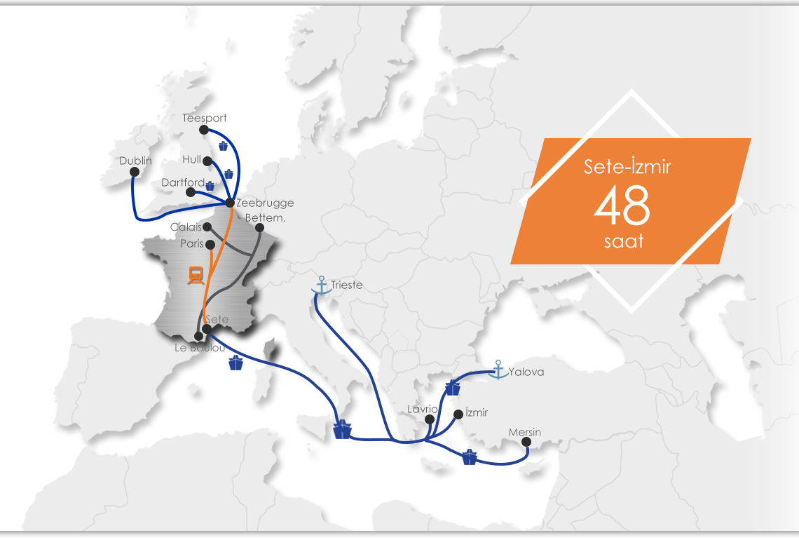 Ekol Fransa Intermodal Haritası